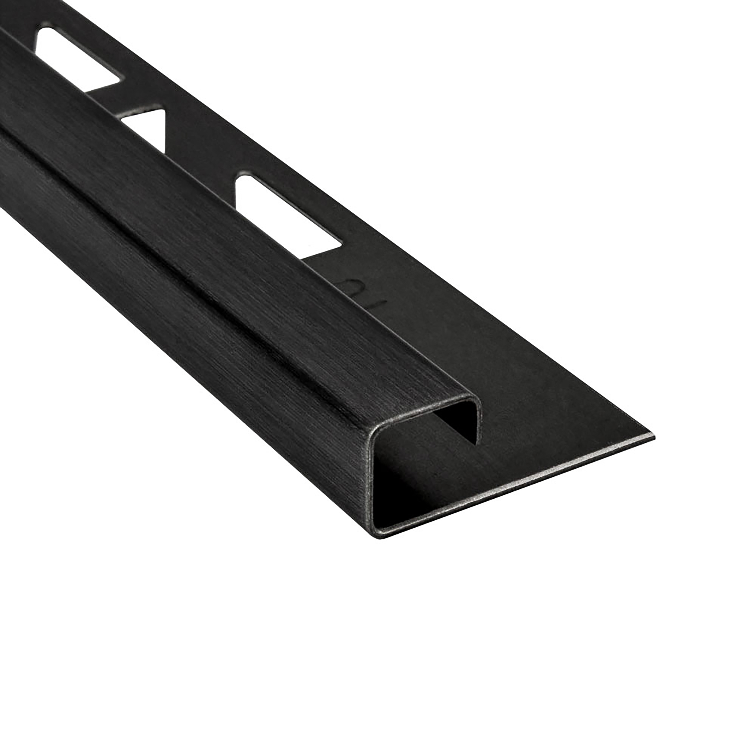 Quadrat Edelstahlschiene Fliesenprofil V2A 2,5m 10mm schwarz anthrazit gebürstet