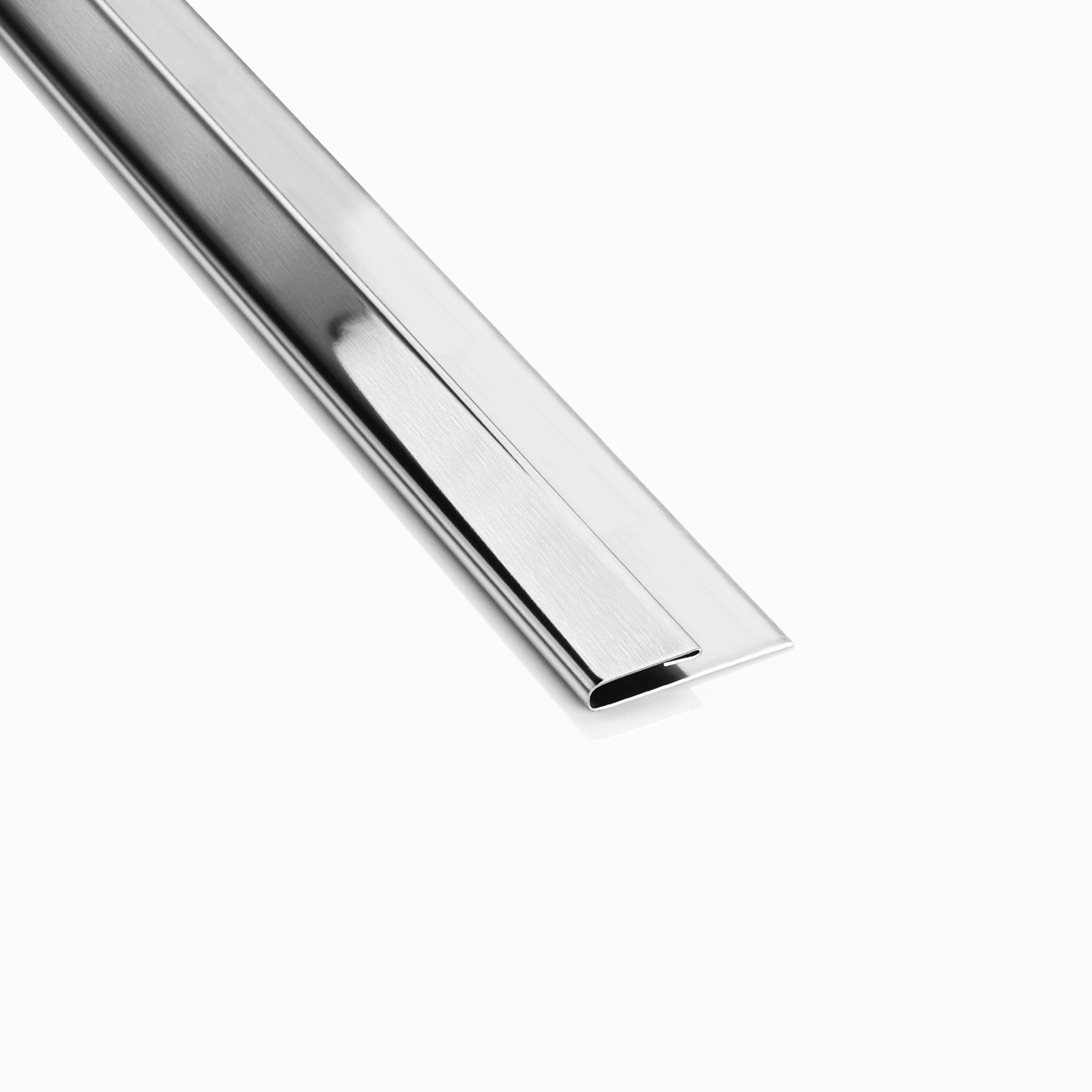 Vinyl Abschluss- / Einfassprofil Edelstahl V2A L250cm H2mm, silber gebürstet Vinyl Abschluss- / Einfassprofil Edelstahl V2A L250cm H2mm, silber gebürstet