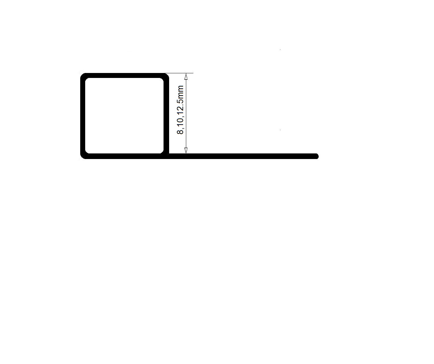 PVC Quadrat Fliesenschiene Fliesenprofil Kunststoff Schiene weiß L250cm 8mm PVC Quadrat Fliesenschiene Fliesenprofil Kunststoff Schiene weiß L250cm 12,5mm