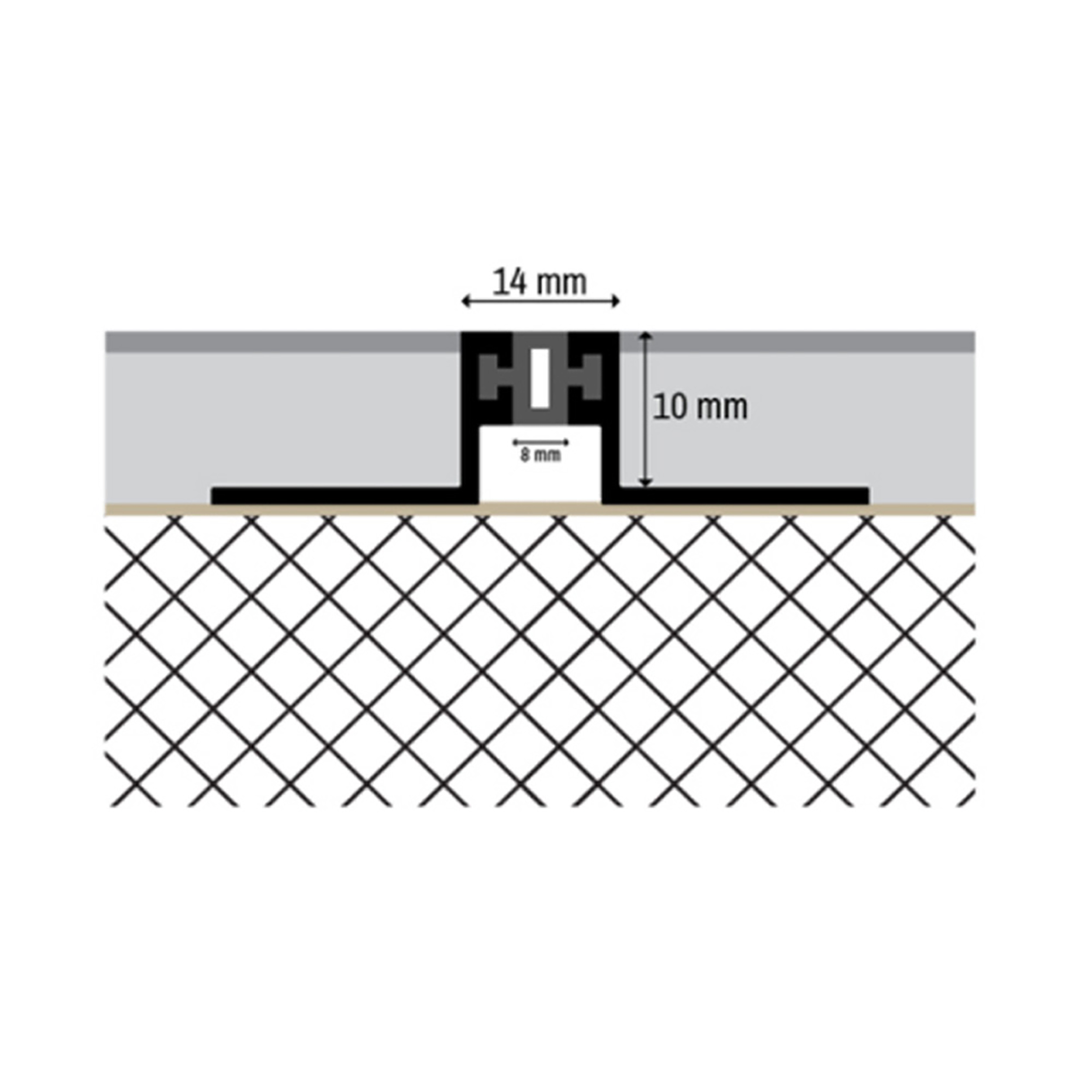 ALU Dehnfugen Fliesenschiene Fliesenprofil silber matt L270cm 10mm
