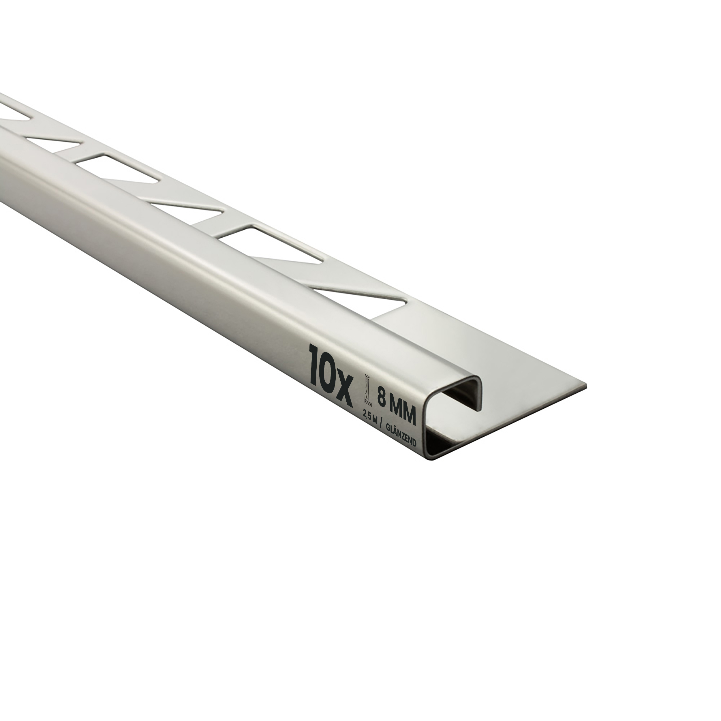 10x Quadrat Edelstahlschiene Fliesenprofil Fliesenschiene L250cm 8mm glänzend 10x Quadrat Edelstahlschiene Fliesenprofil Fliesenschiene L250cm 8mm glänzend