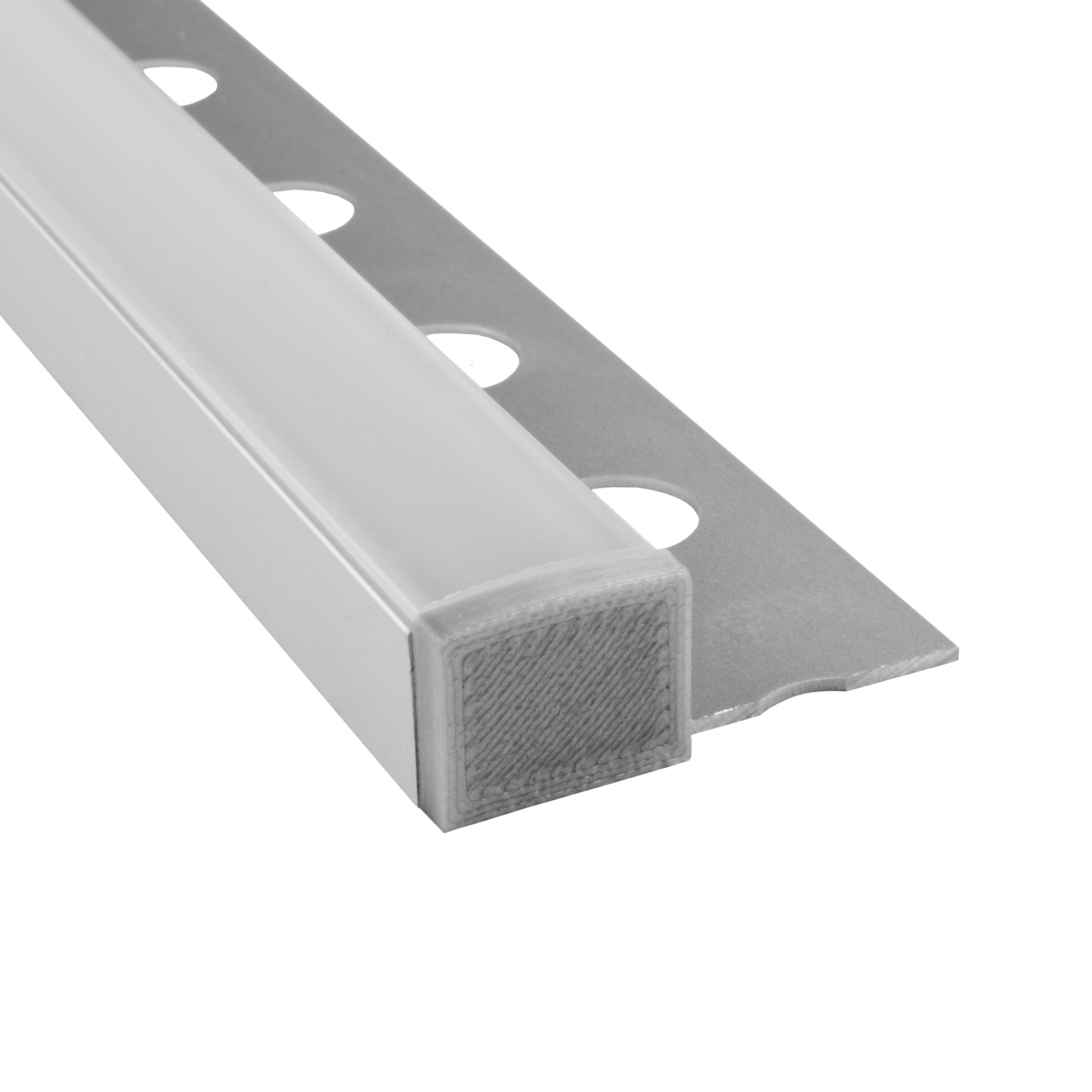 T77 LED Alu Fliesenprofil 12mm silber 2x Endkappen T77 LED Alu Fliesenprofil 12mm silber 2x Endkappen