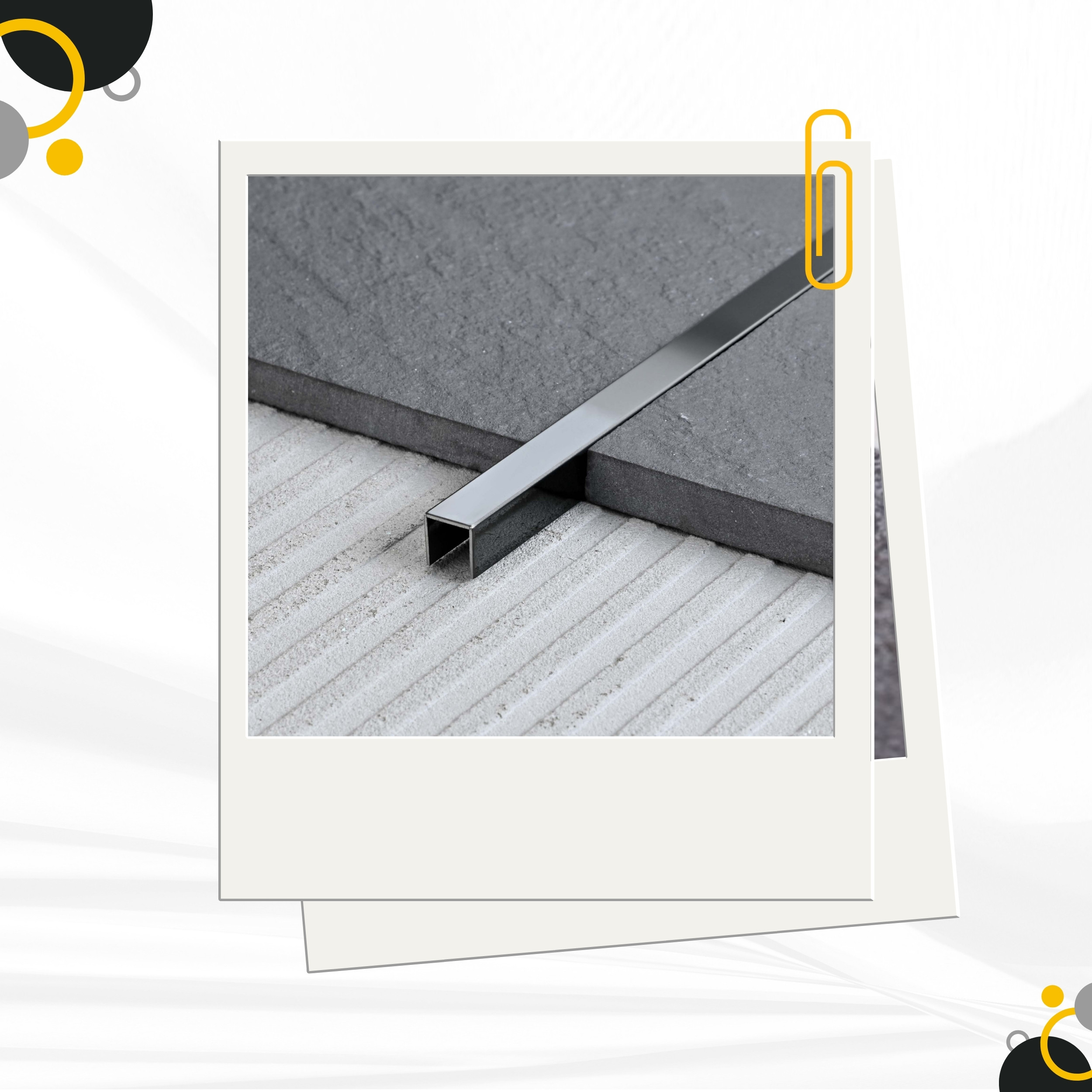 Deko Bordüre U-Profil Zierleiste Fliesenschiene Edelstahl V2A L250cm 10mm schwarz glänzend